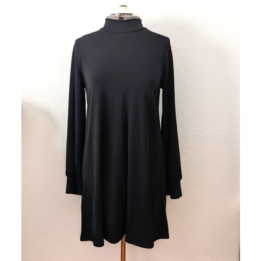 BCBGeneratipn Long Sleeve Mock Neck Black Dress